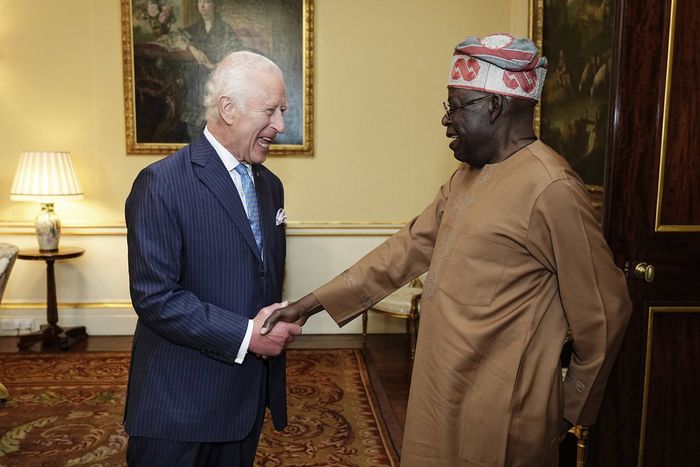 R-L: President Tinubu meets King Charles III to foster Nigeria-UK partnership. [X, formerly Twitter]