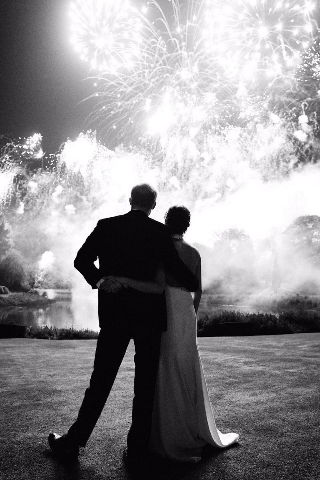 2018: Prince Harry and Meghan Markle shared this elegant black-and-white photo on their Christmas card.