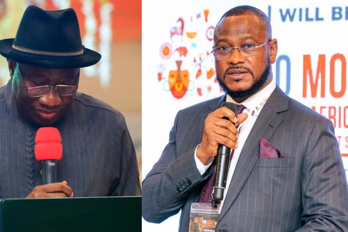 Ex-President Goodluck Ebele Jonathan and Governor Dauda Lawal of Zamfara State. [Facebook]