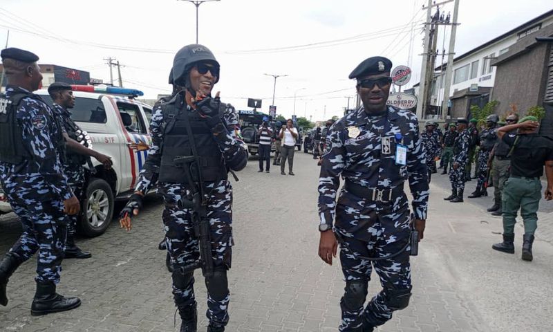 Lagos floods streets with RRS, Task Force in show of force on eve of protest [X:@rrslagos767]