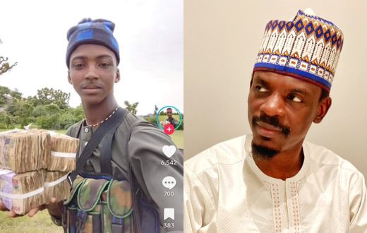 A bandit flaunting cash on TikTok and Ahmad Bashir.