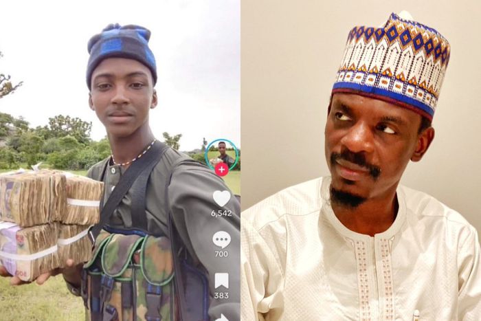 A bandit flaunting cash on TikTok and Ahmad Bashir.