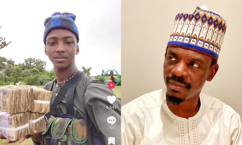 A bandit flaunting cash on TikTok and Ahmad Bashir.