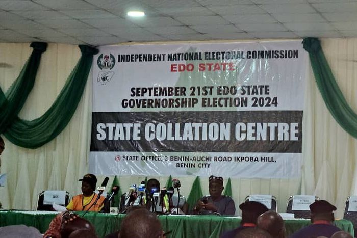 INEC suspends collation in Edo election, awaits results from 2 LGAs [Channels TV/Dare Idowu.]