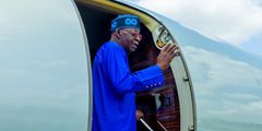 President Bola Tinubu in the presidential jet [Punch]