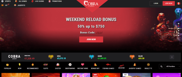 Cobra Casino - Best South Africa Casino for Sports