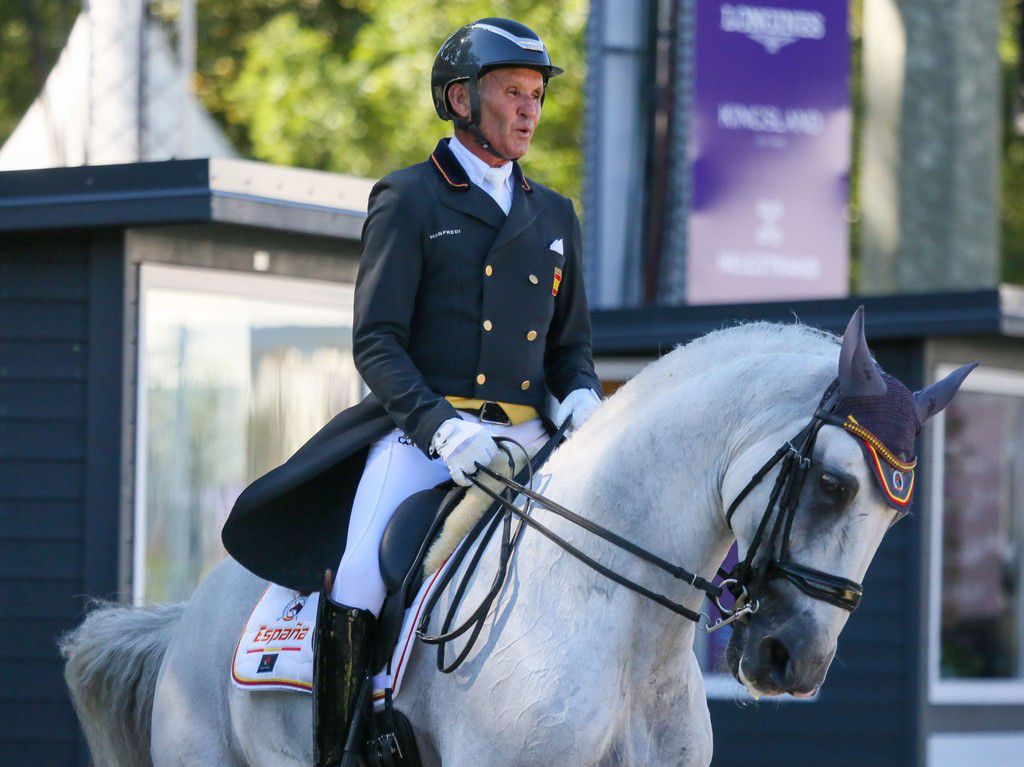 On the other side, 65-year-old equestrian Juan Antonio Jimnez is representing Spain.