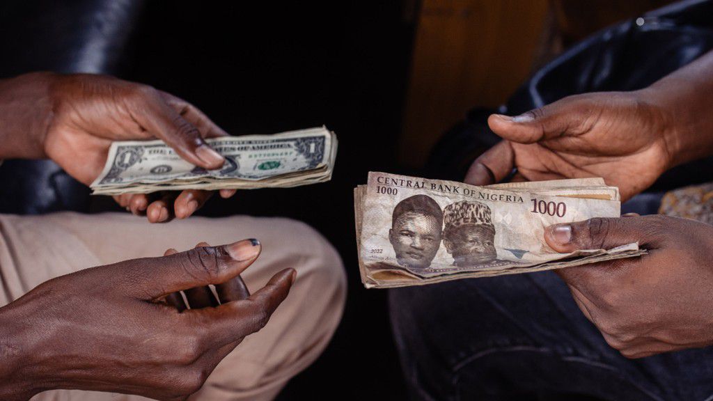 Entertainment news Celebrity gossip Movie and TV show updates Latest celebrity news Trending entertainment stories A customer exchanges Nigerian 1000 Naira banknotes for US dollar banknotes with a street currency dealer at a market in Lagos, Nigeria, on Monday, Sept. 25, 2023.  [Getty Images]