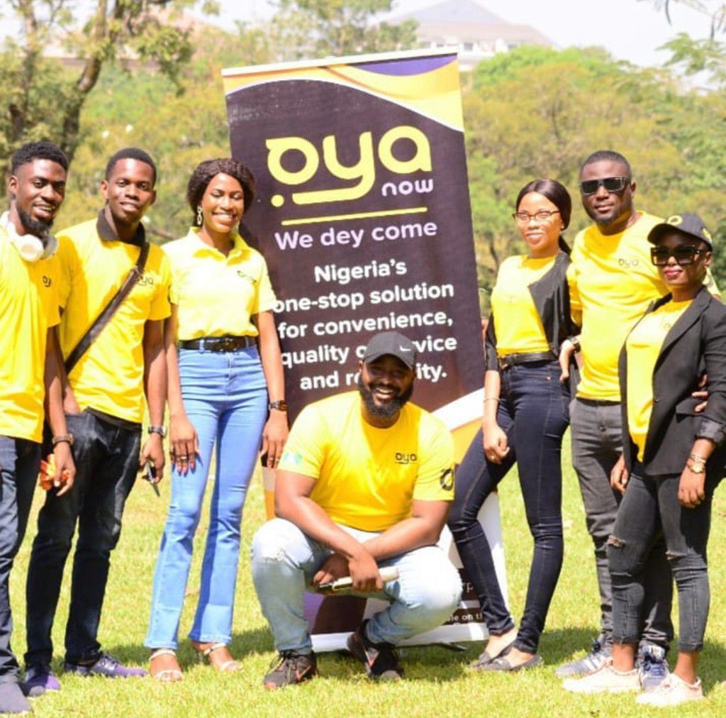 Early Days of OyaNow: Christabel Aigbogun (3rd from left) - Now CEO, OyaNow; Glory Monday (1st from right) - Now COO, OyaNow; Abdulrazak Abdullahi (2nd from right) - Now CLO, OyaNow.