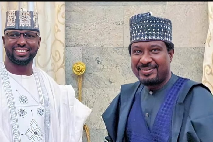 Abdulrahman Mai-Kadama (left) was received into the APC by Deputy Senate President Jibrin Barau (right). [Facebook]