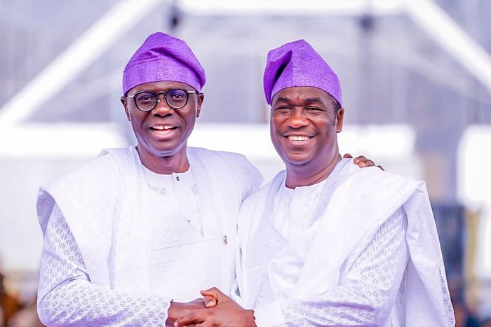 Gov Babajide Sanwo-Olu of Lagos State and his deputy, Obafemi Hamzat.