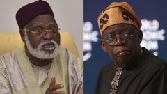 L-R: Former Head of State, Abdulsalami Abubakar and President Bola Ahmed Tinubu. [Facebook/Getty Images]