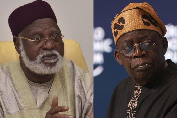 L-R: Former Head of State, Abdulsalami Abubakar and President Bola Ahmed Tinubu. [Facebook/Getty Images]