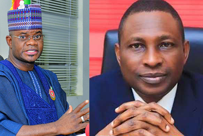 Former Governor of Kogi State, Yahaya Bello and the EFCC chairman, Ola Olukoyede [PM News]