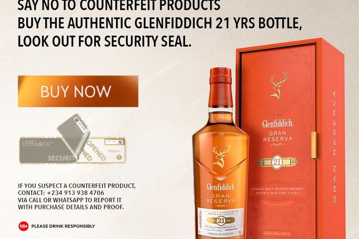 Glenfiddich 21-year-old, +18 Drink Responsibly