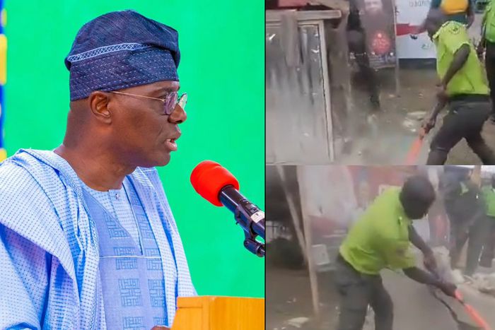 LASG ordered the demolition of shrine constructed close to a main road at Moshalasi Bus Stop, Ile Epo in Iyana Ipaja. [Facebook/X]