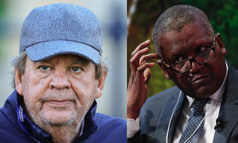 L-R: Johan Rupert and Aliko Dangote. [Getty Images]