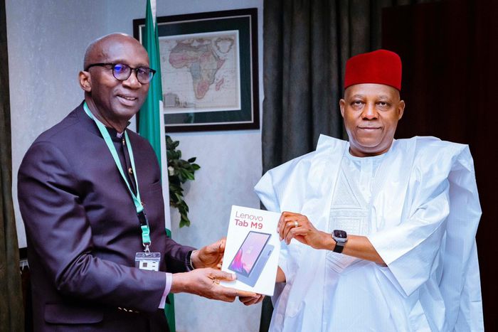 L-F: Vice President Kashim Shettima and Chairman of MTN Nigeria, Ernest Ndukwe [Presidency]