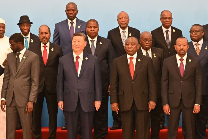 Chinese President Xi Jinping (C) and leaders from African nations prepare to pose for a group photo prior to the Forum on China-Africa Cooperation (FOCAC) at The Great Hall of People on September 5, 2024 in Beijing, China. [Getty Images]