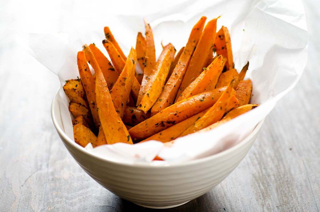 Fried sweet potatoes [pcrm]