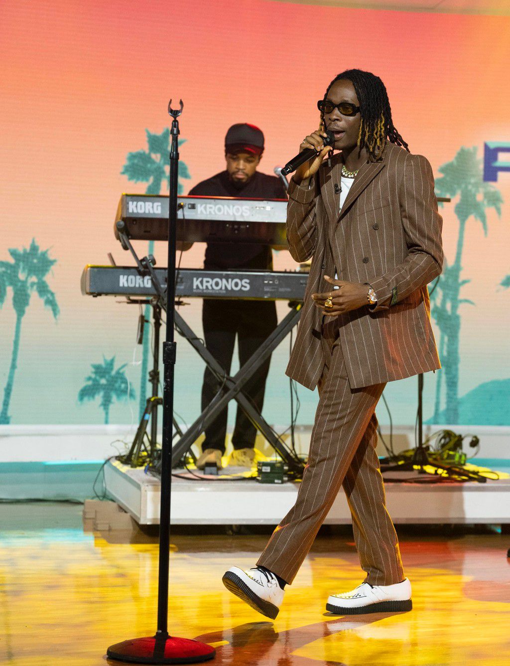 King Lekan on stage with Fireboy