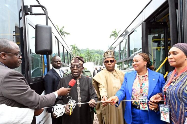 President Bola Tinubu unveils CNG buses in Abuja on Monday, August 12, 2024.