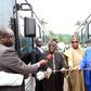 President Bola Tinubu unveils CNG buses in Abuja on Monday, August 12, 2024.