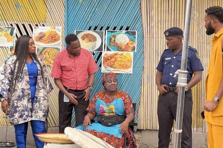 Bisola Ayieola, Femi Jacobs, Bucci Franklin on the set of 'Muri & Ko'[Shock Ng]