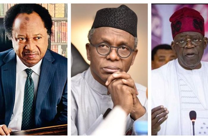 Shehu Sani, Nasir El-Rufai and President Bola Tinubu.