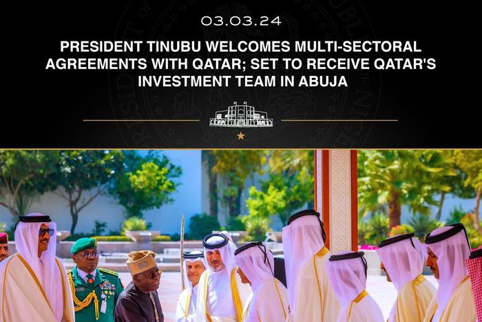 President Bola Tinubu in Qatar for a two-day state visit [Presidency]