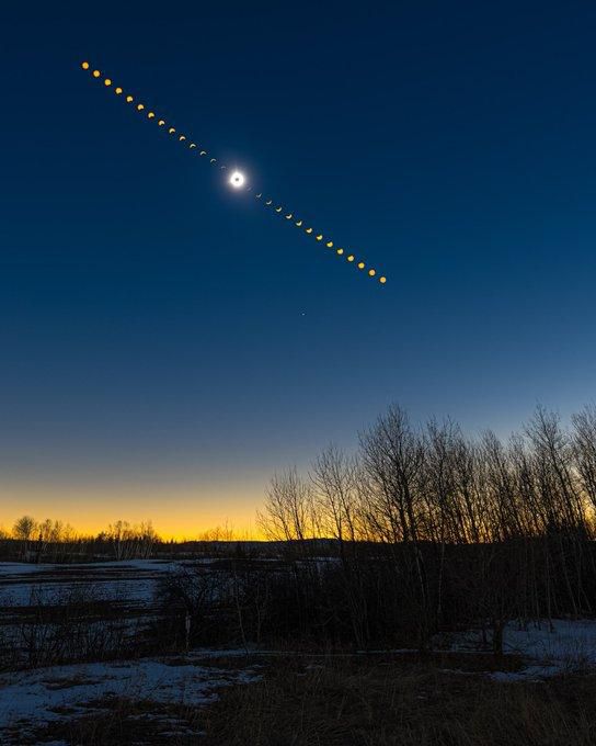 The entire sequence of the eclipse [Credit:John Kraus]