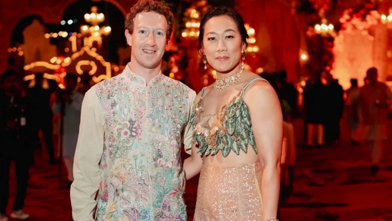 Mark Zuckerberg and his wife at the pre-wedding party [Reuters]