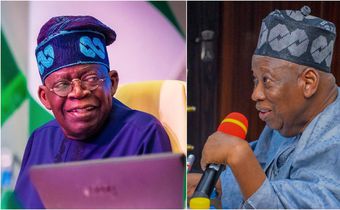 President Bola Tinubu and former APC  National Chairman Abdullahi Ganduje. [Facebook]