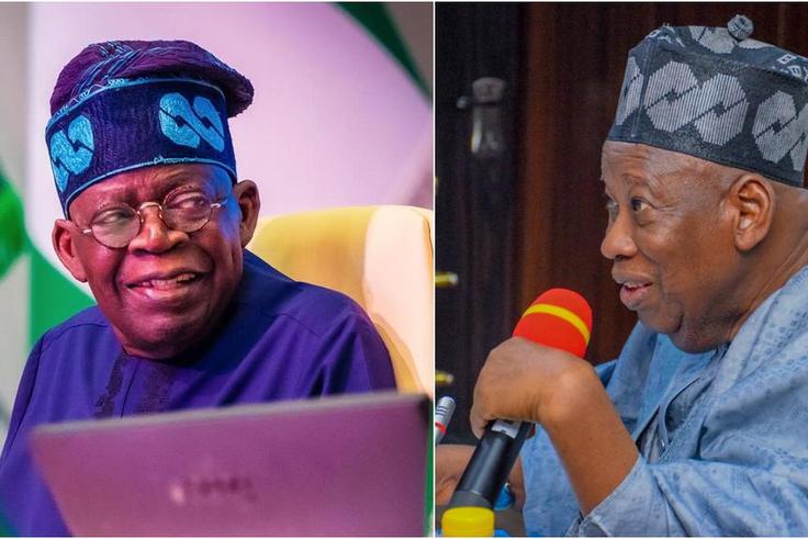 President Bola Tinubu and former APC  National Chairman Abdullahi Ganduje. [Facebook]