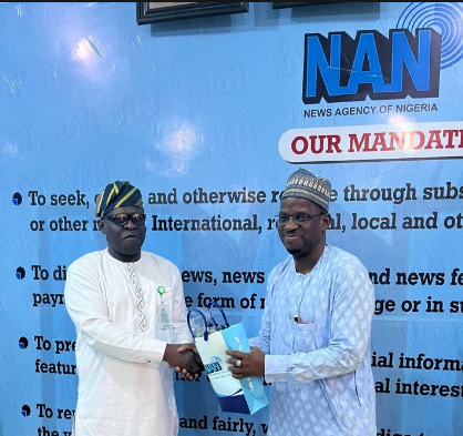 Managing Director of NAN, Mallam Ali Muhammad Ali (right) received Dr Shaibu Husseini, Executive Director/ CEO of National Film and Video Censors Board (NFVCB) on a courtesy visit [NAN]