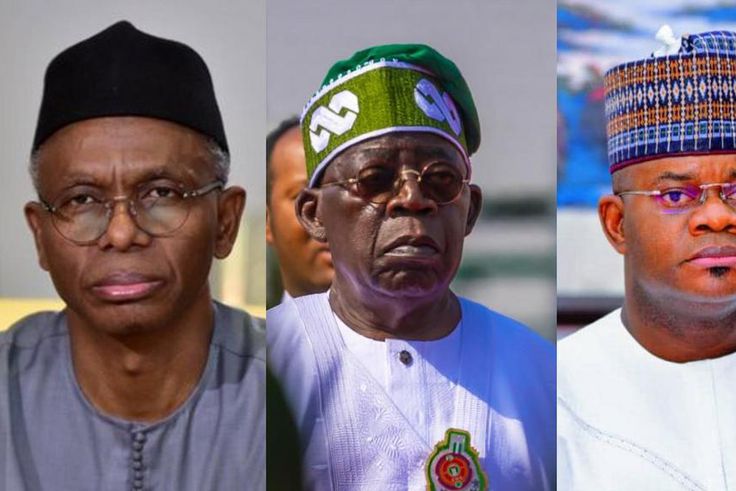 Nasir El-Rufai, Bola Tinubu, Yahaya Bello. [Facebook]