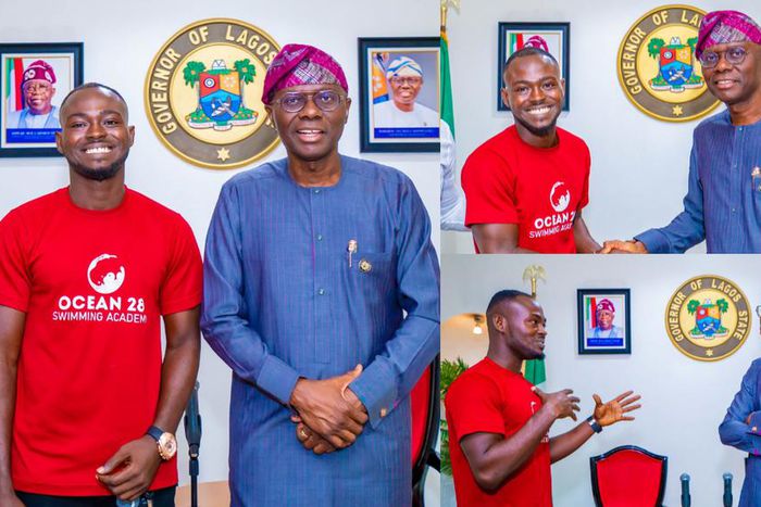 Governor Babajide Sanwo-Olu hosted Coach Dreh at his office on Monday, April 8. [@jidesanwoolu/x]