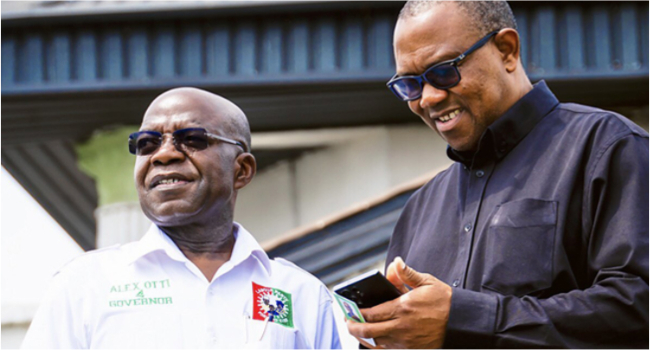 Abia State Governor, Alex Otti and Peter Obi
