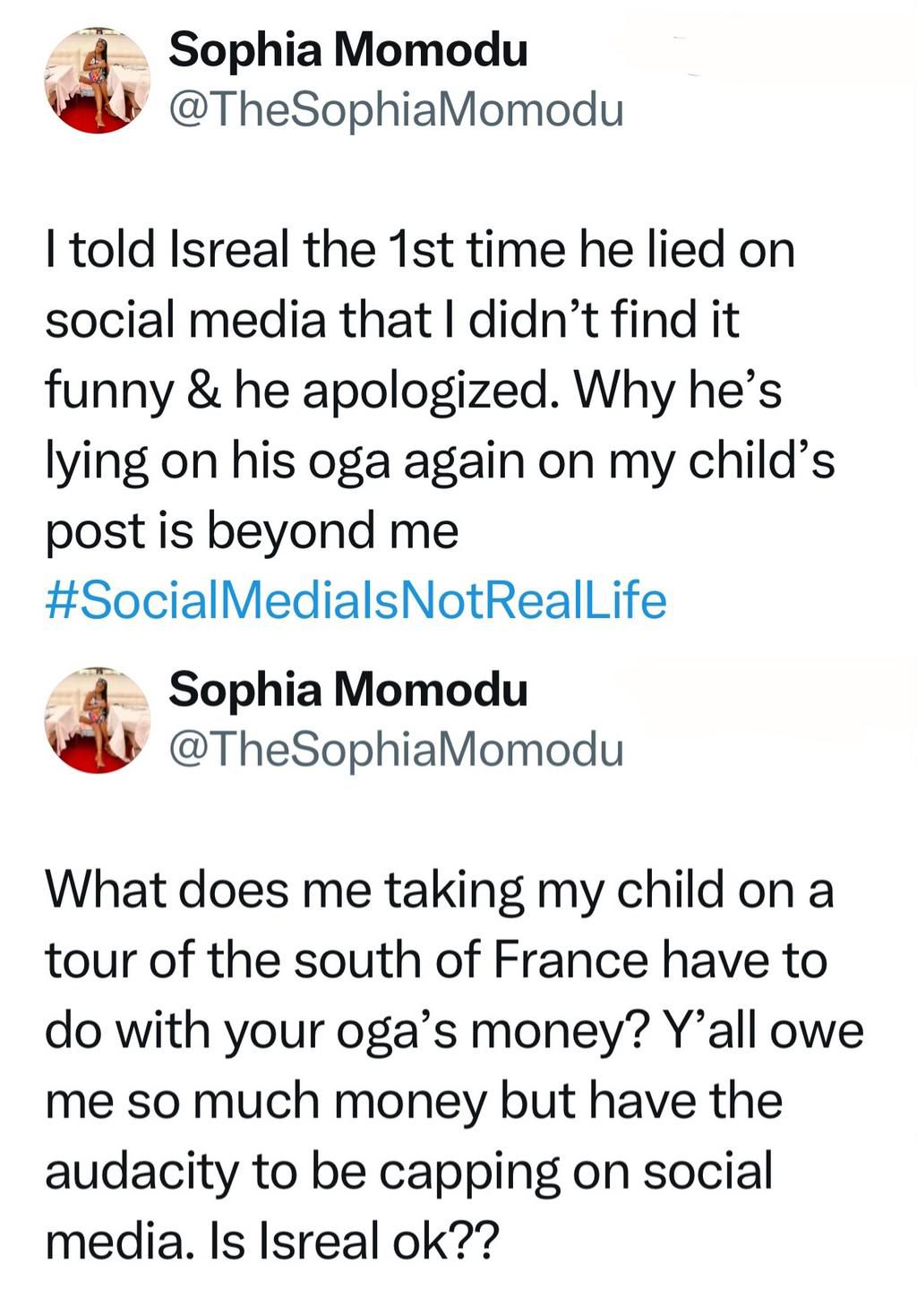 Sophia Momodu's tweets [Yabaleftonline]