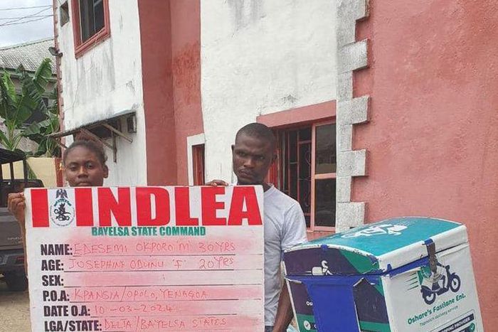 The hair stylist and the dispatch rider arrested by the NDLEA operatives