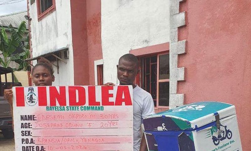 The hair stylist and the dispatch rider arrested by the NDLEA operatives