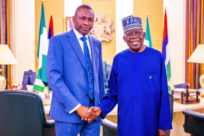 President Bola Tinubu and EFCC chairman, Ola Olukoyede [Daily Post]