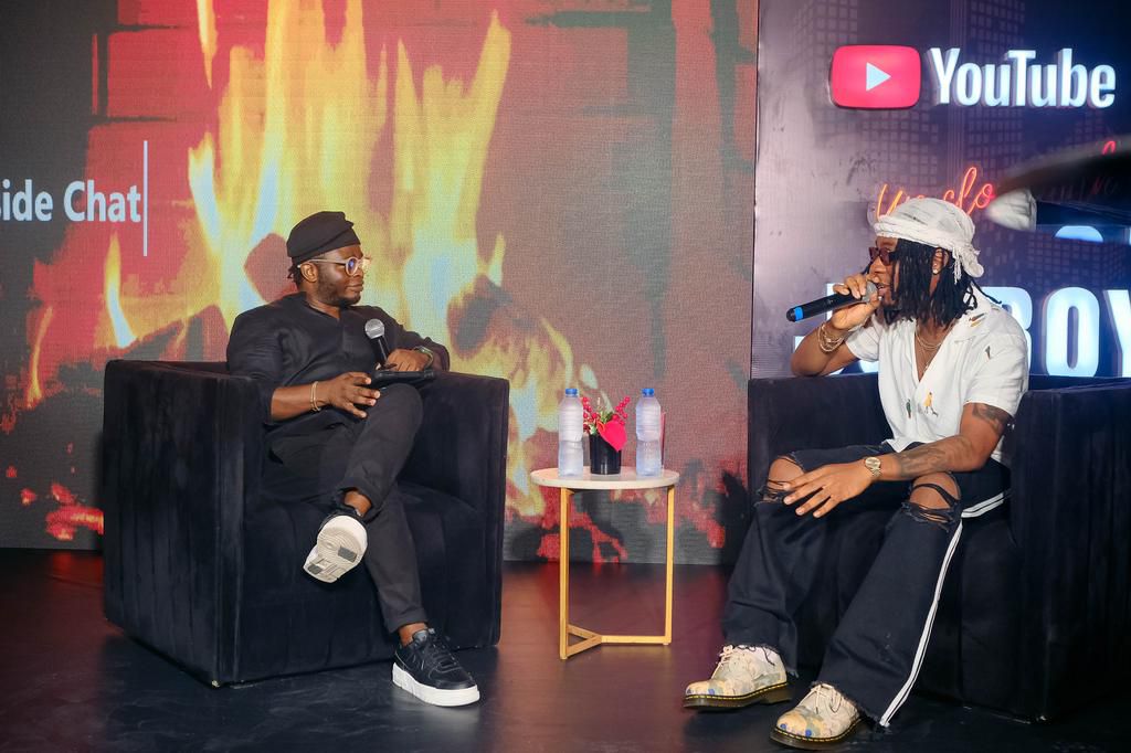 Joeboy speaking at the inaugural edition of YouTube's "Up Close With..." series