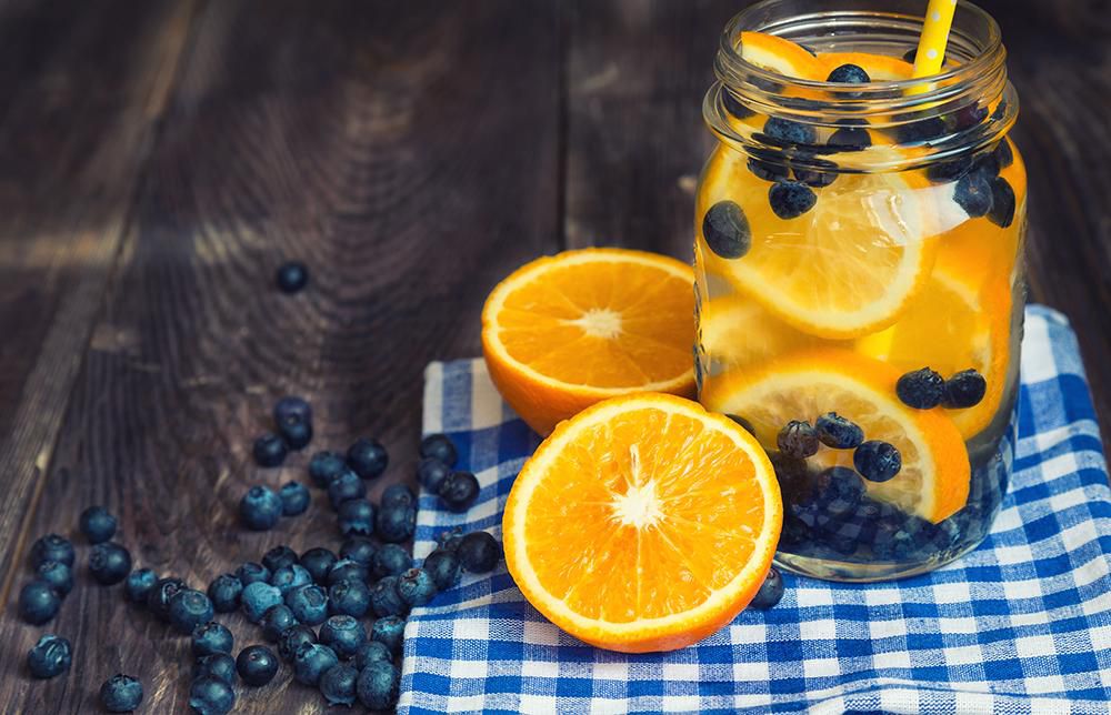 Orange and blueberry detox water [Western Health Advantage]