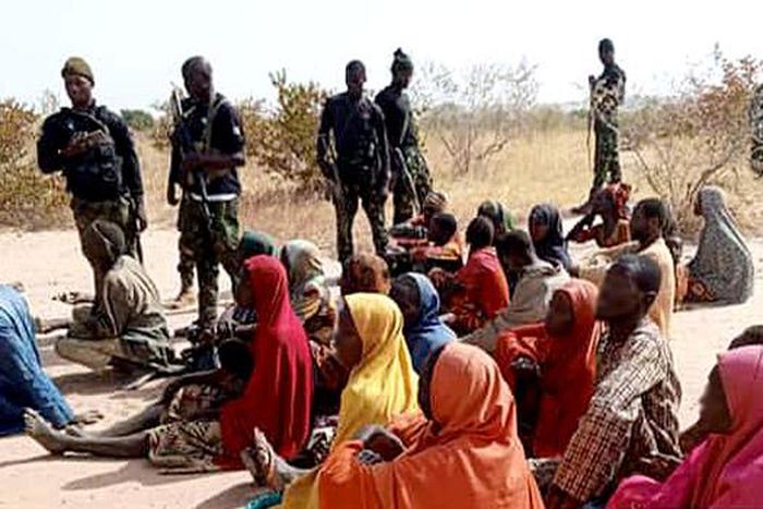 The scene after troops rescue kidnap victims in the Tangaza Local Government Area of Sokoto State on Tuesday, November 21, 2023. [Nigerian Army]
