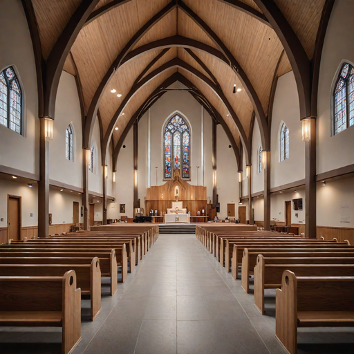 An AI-generated image of a church ( Chatpot.ai)