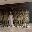 Minister of Defence, Alhaji Mohammed Badaru, inspecting guard of honour during operational visit to 1 Division Nigerian Army on Thursday in Kaduna [NAN]