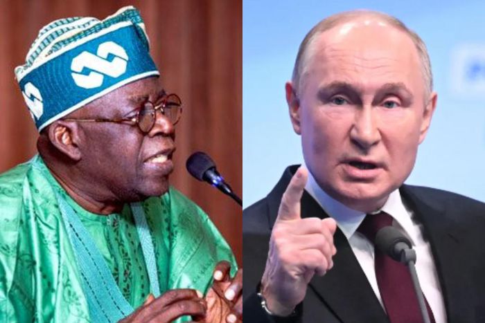 President Bola Tinubu of Nigeria and President Vladmir Putin of Russia.