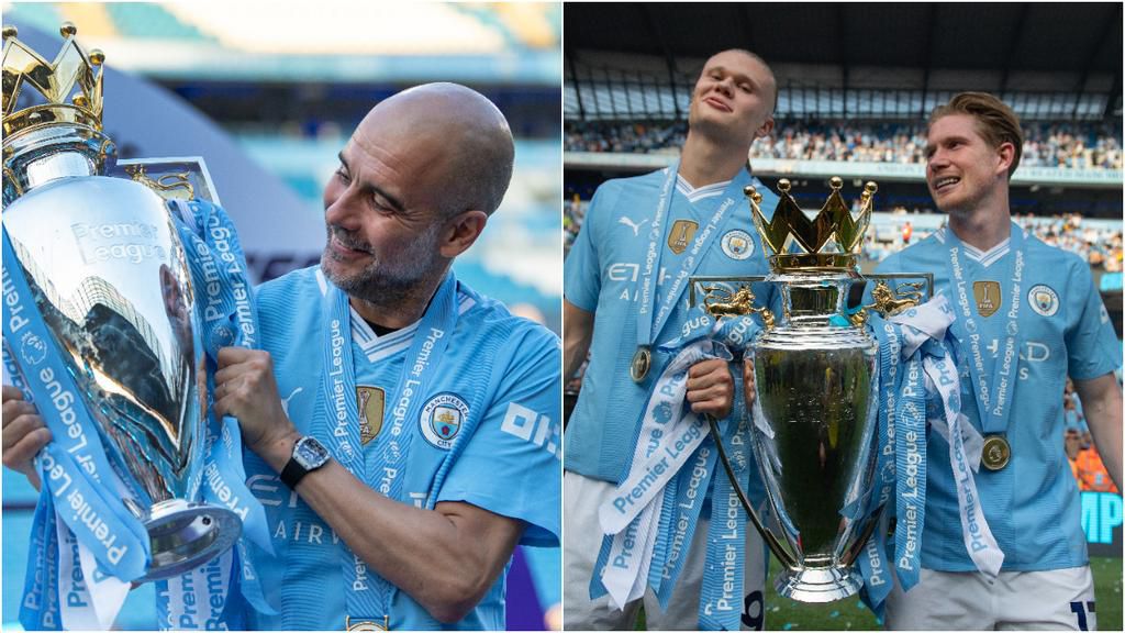 Pep Guardiola is the only manager in the modern era to win four consecutive EPL titles. [Getty Images]
