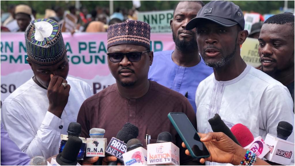 The group’s coordinator, Abdullahi Muhammed Saleh addressing pressmen in Abuja on Friday, May 24. [Segun Adeyemi/Original]
